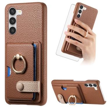 Imagem de Asuwish Capa de telefone para Samsung Galaxy S23 5G capa carteira com protetor de tela e anel fino suporte suporte para cartão de crédito acessórios celulares de couro S 23 23S GS23 G5 SM-S911U 6,1