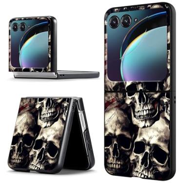 Imagem de ACWDMKH Capa para Motorola Moto Razr Plus 2024, para Moto Razr 50 Ultra, capa protetora de telefone fofa fina e rígida de policarbonato antiarranhões à prova de choque para Motorola 50 Ultra, caveira