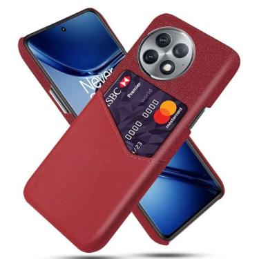 Imagem de Capa para Oneplus ACE 2 PRO,Tela e tampa de couro PU,Antideslizante,360°cobertura completa à prova de choque com 1 slot de cartão atrás,Prevenção de queda-Red