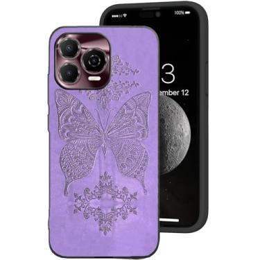 Imagem de DAMONDY Capa para BLU Bold K20, lindas capas de borboleta de flores 3D para mulheres, meninas, meninos, capa de corpo inteiro de TPU macio à prova de choque para BLU Bold K20 - roxo