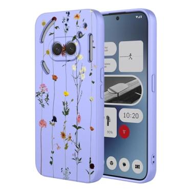 Imagem de KOARWVC Capa para Nothing Phone 2a Capa com estampa de flores fofas capa protetora fina de TPU macio para celular 2a Plus roxo jardim
