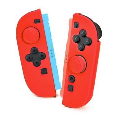 Imagem de DLseego Capa protetora para controles Nintendo Switch 2 Joy Con, 1 par de capa de silicone macio de TPU (poliuretano termoplástico) portátil de substituição de cor pura adequada para o modelo 2025 Joy