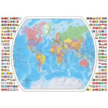 Imagem de Ravensburger Quebra-cabeça de mapa do mundo político 1000 peças para adultos - 12000664 - ferramentas feitas à mão, feito na Alemanha, cada peça se encaixa perfeitamente