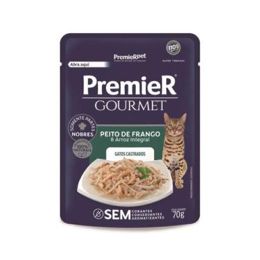 Imagem de Sachê Premier Gourmet Gatos Castrado sabor Peito de Frango 70 g - PREM