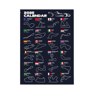 Imagem de Pôster De Tela Vintage 2025 F1 Pista Abstrata Mapa Esportivo Para Deco