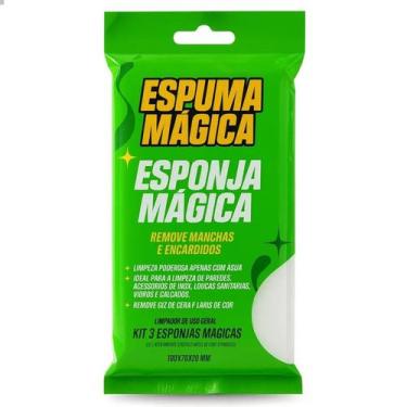 Imagem de Kit 03 Esponja Magica Proauto Limpador Uso Geral Apenas Água - Espuma 