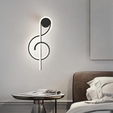 Imagem de GZZBMY Iluminação de parede interna LED moderna acrílico espiral metal lâmpadas de parede em forma de nota musical arandelas de parede de alumínio para quarto, corredor, sala de estar, decoração