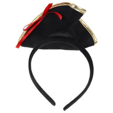Imagem de SOLUSTRE Tiara de Chapéu de Pirata de Halloween, Arco de Cabelo de Plástico Preto, Acessório de Festa de Cosplay para Halloween, Dramatização E Eventos Festivos