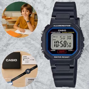Imagem de Relógio Casio Retrô Infantil Digital LA-20WH Resina LED Alarme Cronômetro Resistente Água Escolar Prático Leve Luz Led