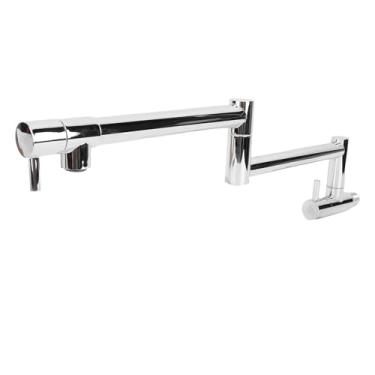 Imagem de Asixxsix Torneira Para Encher Panelas, Torneiras De Cozinha Dobráveis E Extensíveis Em Aço Inoxidável Para Montagem Na Parede Com Braço Articulado Duplo Um único Furo Duas Alças