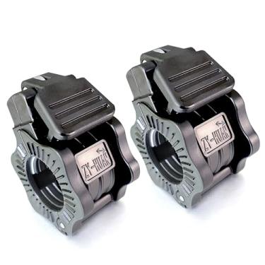 Imagem de ZY-HUAN Clipes de barra, vários tamanhos, grampos de barra de 2,3 a 2,7 cm, clipes de peso para barras, grampos de barra olímpicos ajustáveis