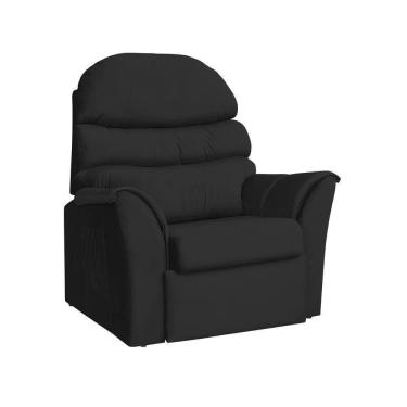 Imagem de Poltrona Do Papai - Reclinável E Retrátil Espuma D26 Em Veludo Preto - Arte Estofados