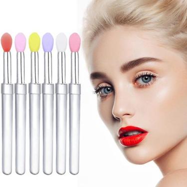 Imagem de Conjunto de pincéis labiais ELESDA 6PCS de silicone reutilizável com c
