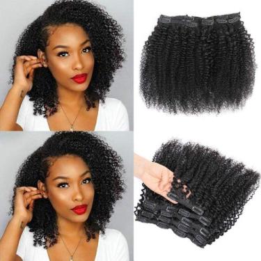 Imagem de Extensões de cabelo Clip In Urbeauty 35cm Kinky Curly 100% cabelo huma