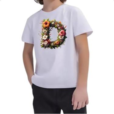 Imagem de Camiseta Infantil Alfabeto Floral Letra D - Alearts, 10