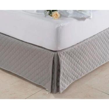 Imagem de Saia Box Casal Padrão Matelada Ultrassônico - Cortinas Ibitinga, CINZA