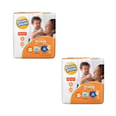 Imagem de Fralda Pompom Derma Protek Tam G- ATACADO BARATO - Kit com  48 Unidade