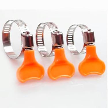 Imagem de Kit 10 Abraçadeira Americana com Borboleta Fixação Ajustável Para Mangueiras Tubos Inox e Conexões Diversas Abraçadeira Inox Ajustável para Uso Automotivo Hidráulico Fixação Segura e Durável