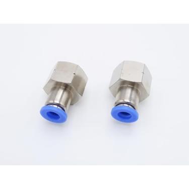 Imagem de IVLPHA Encaixe Push to Connect Tubo de 1/10.2 cm OD x 3/20.3 cm Rosca NPT fêmea, linha de ar reto pneumático, conectores de pressão rápida (pacote com 2)