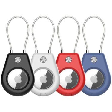 Imagem de Suporte seguro AirTag SkyArmor com cabo de fio, pacote com 4 - preto/b