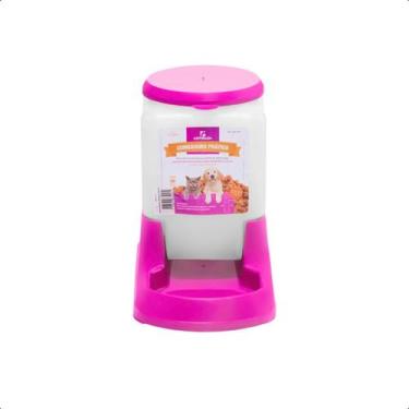 Imagem de Comedouro Automatico 3L Rosa Cães Cachorros Gatos Pratico - Alvorada