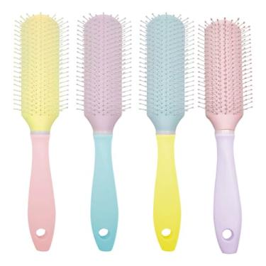 Imagem de Escova de Cabelo Colorida, Design Anatômico, Cerdas Flexíveis, Para Desembaraçar e Pentear, para Todos os Tipos de Cabelo - 1 Unidade (Cores Aleatórias)