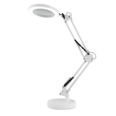 Imagem de Lupa Luminária de Mesa Articulável LED USB com Garra 2 em 1: Dimmer, 3 Cores, Conforto Visual e Fixação Segura