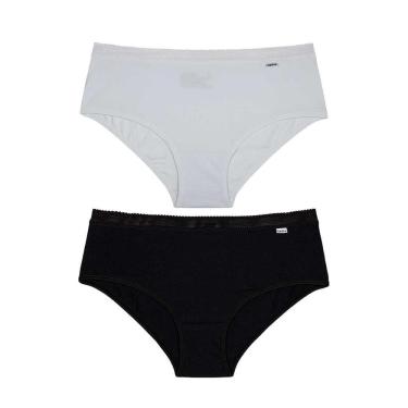 Imagem de Kit Calcinha Feminina 2 Peças Del Rio Cós Largo Cotton Algodão