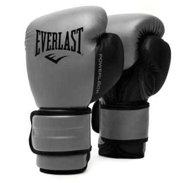 Imagem de Everlast Powerlock 2 Boxing Gloves | Pro Flight Gloves | Secure Fit Hook and Loop with Triple-Layer Foam & Wrist Support for Injury Prevention | Heavy Bag & Speedbag Training (14oz | Charcoal)