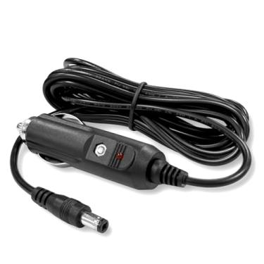 Imagem de Carregador de carro de 12 V, 24 V CC, cabo de 20 AWG, CC 5,5 mm x 2,1 mm a 3 m, cabo macho para isqueiro de carro, refrigerador, carros, ônibus, caminhões, com fusível adicional