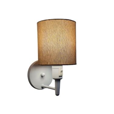 Imagem de Arandela Cilíndrica Md-2030 Branca Com Liga E Desliga Cúpula Palha - Bivolt