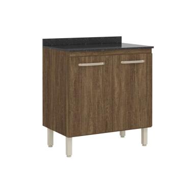 Imagem de Gabinete de Cozinha Modulado Balcão Loá 2 Portas c/ Tampo 80cm Evora - nicioli