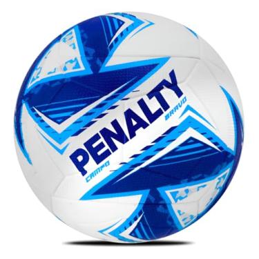 Imagem de Bola de Futebol de Campo Penalty Bravo XXV Oficial Costurada à Mão Câmara de Butil Durável Branco Azul Marinho