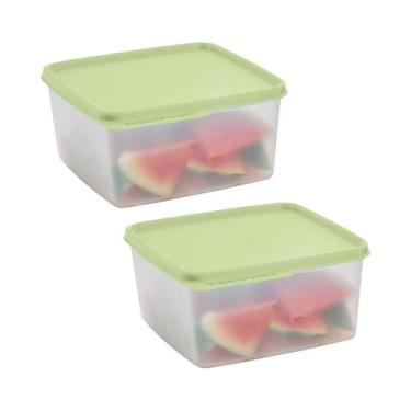 Imagem de Kit 2 Potes Herméticos Tupperware Basic Line Transparente 1,2L
