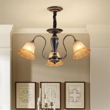 Imagem de Ustre E Lâmpada Pendente LED De Luxo: Estilo Retro Americano Com Toque Europeu, Ideal Para Sala De Estar, Restaurante, Quarto, Estudo, Villa, Hotel E Café (I 3 luzes)