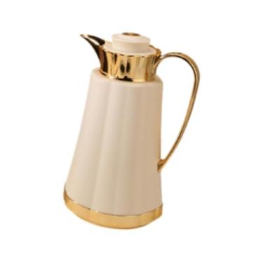 Imagem de IEUDNS Jarra térmica de café árabe com isolamento térmico, bule de café, forro de vidro, ornamento, urna térmica, pote a vácuo para em casa, Ouro Amarelo