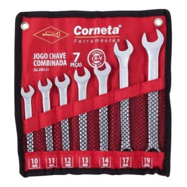 Imagem de Jogo de Chave Combinada Plana 7 Peças 10/19 MM Corneta
