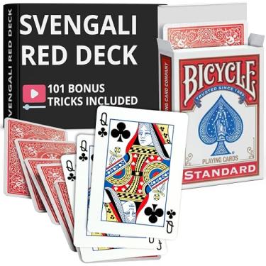 Imagem de Ted's Sterling Magic Precision Red Rider Back Bicycle Svengali Deck with Instructions for 100+ Tricks (Queen of Clubs)