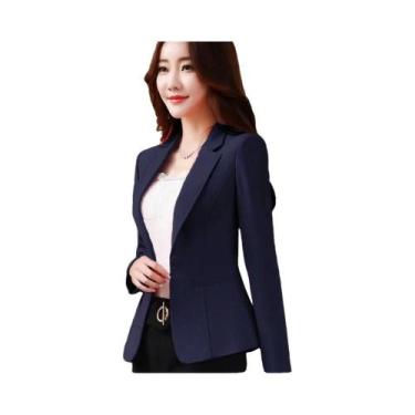 Imagem de Blazer Feminino Rosa Slim Fit - Casual e para Escritório - Estilo Core