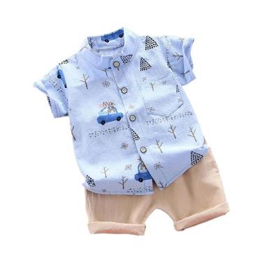 Imagem de Conjunto Infantil de Camisa e Shorts com Estampa de Urso - Manga Curta