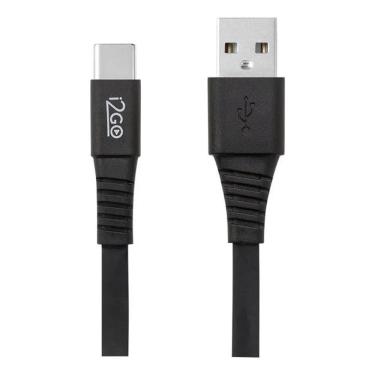 Imagem de 10X Cabo Usb-C I2Go 1,2M 2,4A Flat Preto