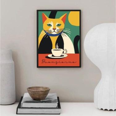 Imagem de Quadro Gato Colorido - Buongiorno 45X34Cm