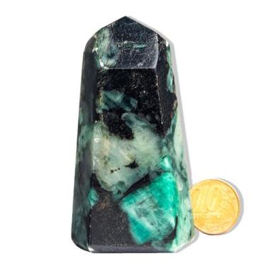 Imagem de Ponta Esmeralda Verde Pedra Natural 8 a 9cm 150-200g Tipo C - Cristais