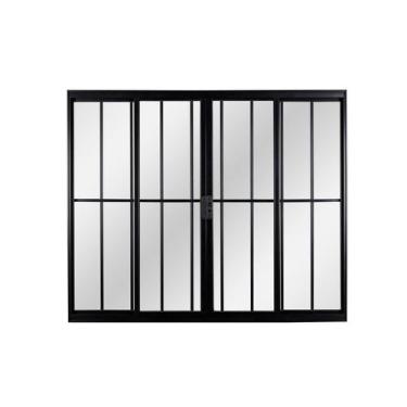 Imagem de Janela de Alumínio de Correr 100x150x8cm 4 Folhas Vidro Liso Ecosul Es