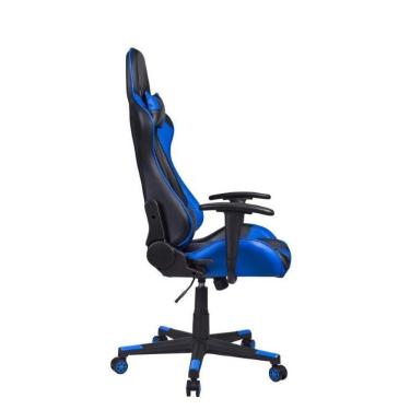 Imagem de Cadeira Gamer Pel-3012 Couro Sintético Preta/Azul - Pelegrin