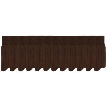 Imagem de Kit Com 12 Pares De Meia Social Mash 100% Algodão Canelada Longa, Marr