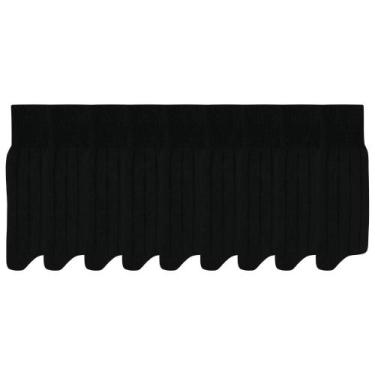 Imagem de Kit Com 9 Pares De Meia Social Mash 100% Algodão Canelada Longa, Preto