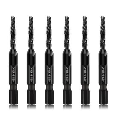 Imagem de Conjunto de brocas escareadoras Drill Tap DKIBBITH de 6 peças SAE 8-32