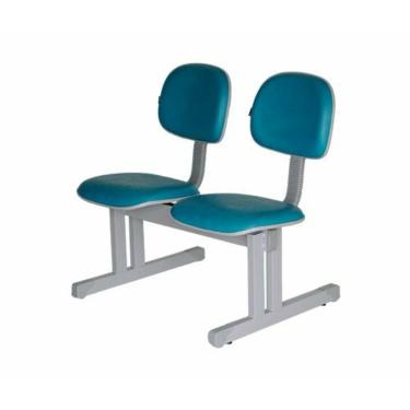 Imagem de Cadeira Secretária em longarina com 2 lugares Linha Economy Azul