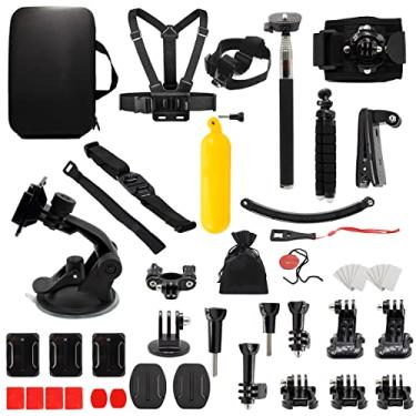 Imagem de MMOBIEL Kit de acessórios para câmera de ação 50 em 1 compatível com GoPro Hero 11 10 9 8 7 6 5 4, GoPro Max, Fusion, DJI Osmo Action, AKASO, Insta 360, etc. - Inclui suporte de cabeça de câmera de